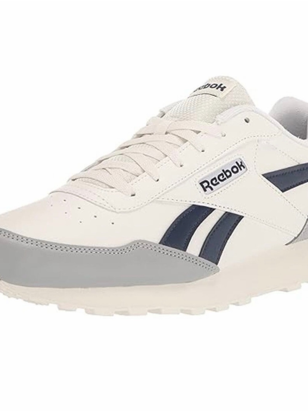 Reebok White and Navy Retro Runner. Unisex 6.5 Men / 8 Women.